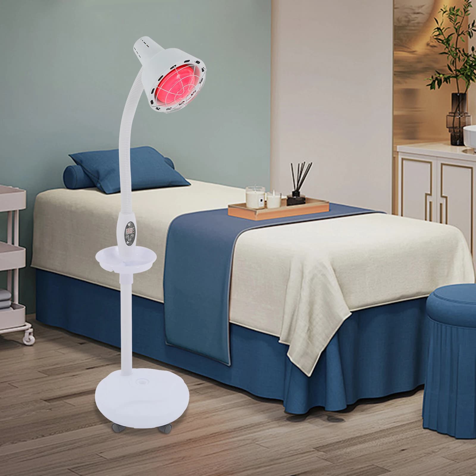 Lampada termica a infrarossi da 275 W 360 °   Lampada da forno a infrarossi per sollievo dal dolore regolabile con luce per fisioterapia a testa