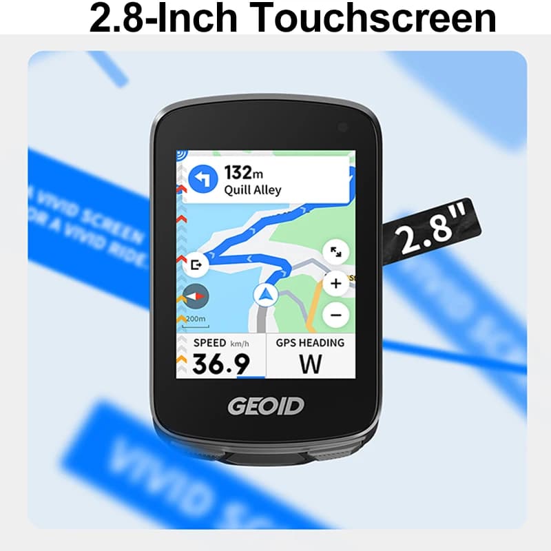 Computer da Bicicletta GEOID CC700 Pro con Schermo Touch da 2,8 Pollici, GPS, Tachimetro e Navigazione con Mappe Globali per Ciclismo