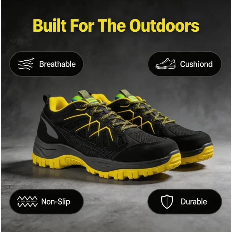 Scarpe da Trekking Antiscivolo e Resistenti all'Usura, Calzature Traspiranti da Uomo per Escursioni all'Aperto