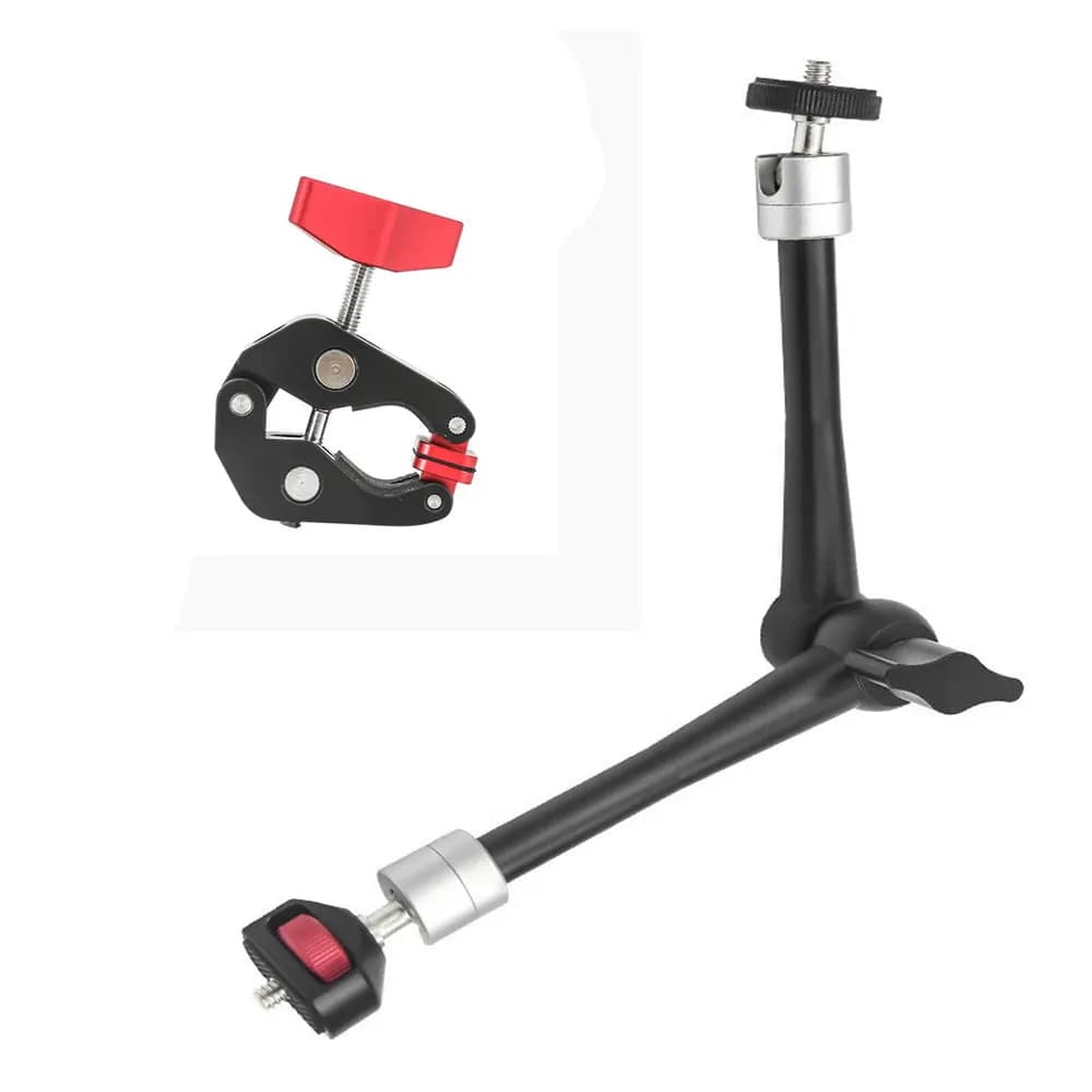 Braccio magico articolato con potenza di attrito regolabile da 11 pollici aggiornato per monitor DSLR Flash LED Luce video Vlog Cage Rig Treppiede