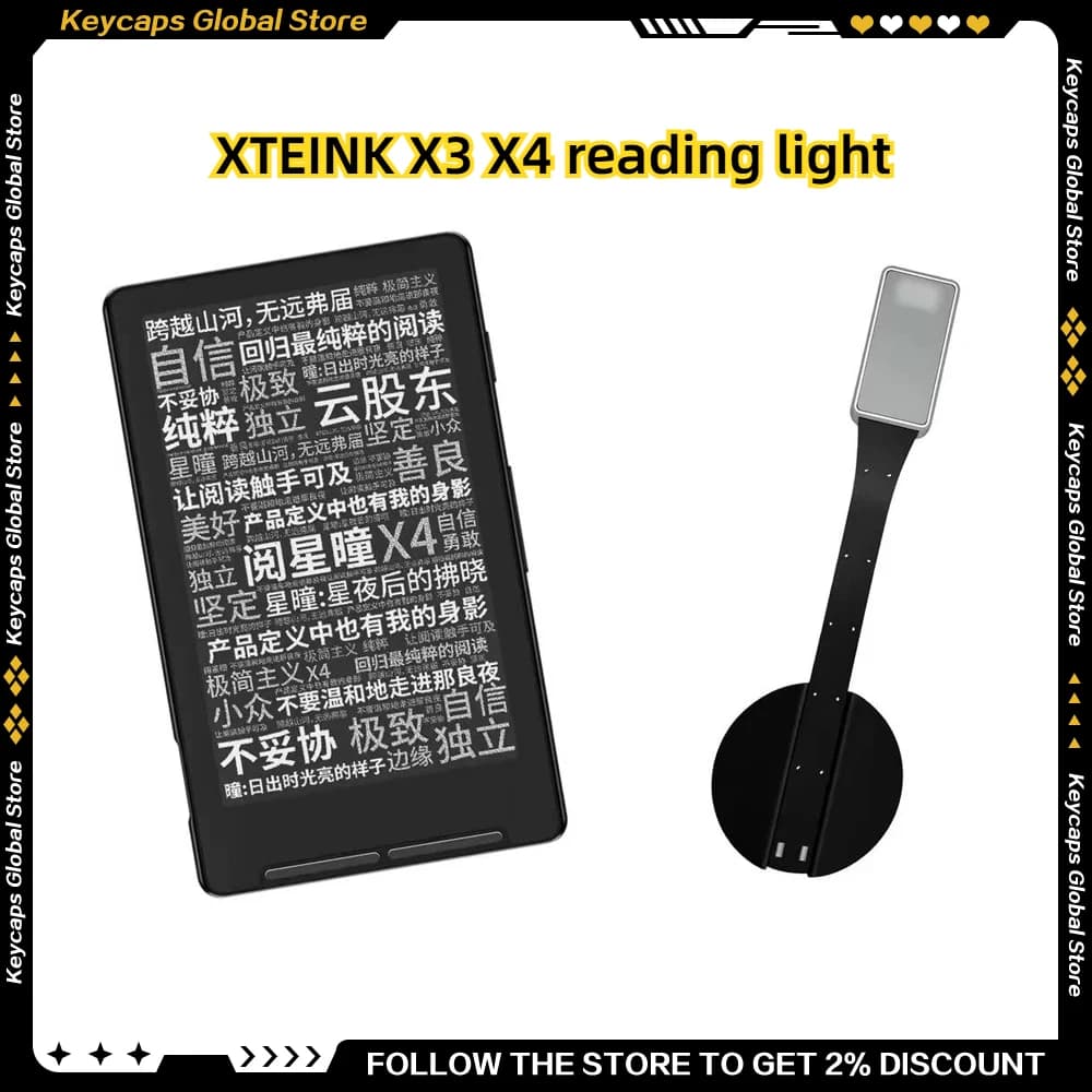 Luce LED per Lettura Notturna XTEINK X3 X4, Luce Supplementare Ricaricabile con Clip per Libri