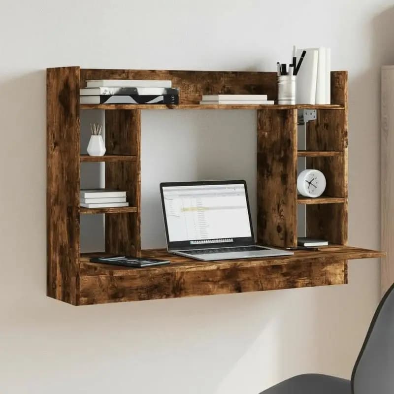 Scrivania a Parete per Spazi Moderni di Lavoro e Vita – Legno Composito con Design Flottante, Multifunzionale e Salvaspazio
