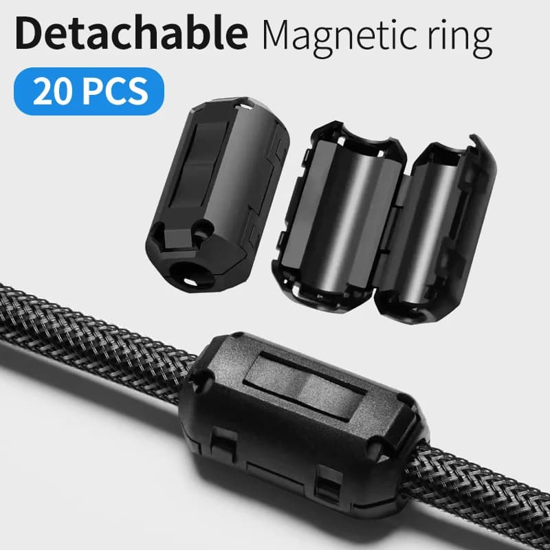 20 pz anello magnetico filtro in Ferrite scudo anti-interferenza rimovibile EMC diametro interno 3.5MM 5/7/9/11/13/15MM