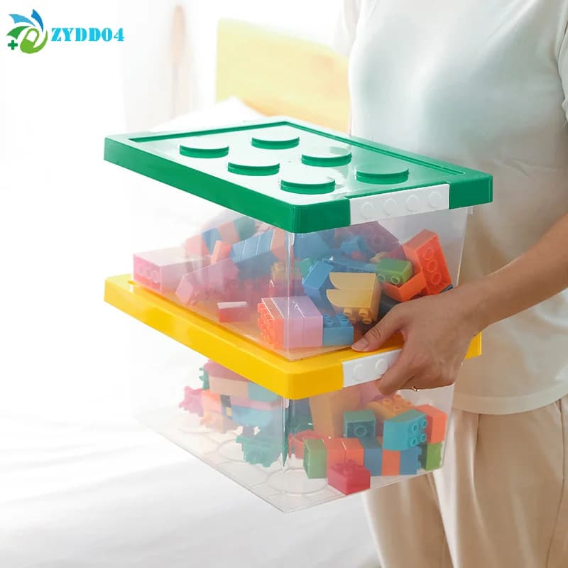 ● 1 Pezzo Scatola Portaoggetti per Blocchi da Costruzione per Bambini, Organizzatore per Giocattoli in Plastica, Contenitore per Cancelleria e Snack