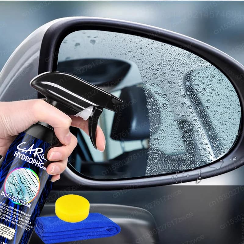 Spray idrorepellente Rivestimento antipioggia per auto Vetro idrofobico Anti-pioggia Liquido per auto Parabrezza Specchio Maschera Kit di lucidatura