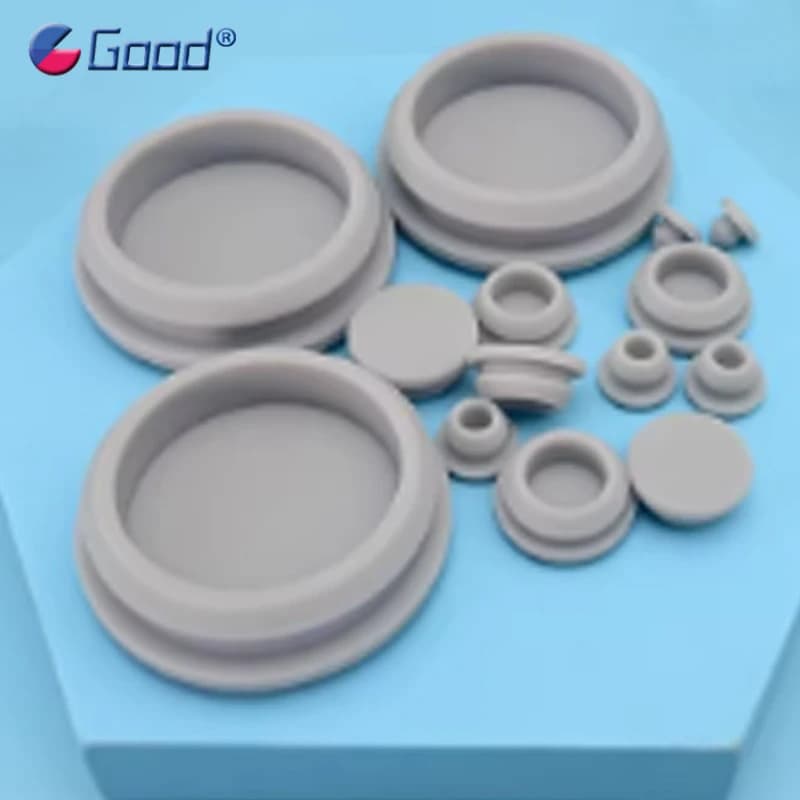 Tappi in Gomma Siliconica Tipo T Resistenti alle Alte Temperature, Grigio, 2.5mm~30mm, a Scatto, per Sigillatura e Chiusura Fori