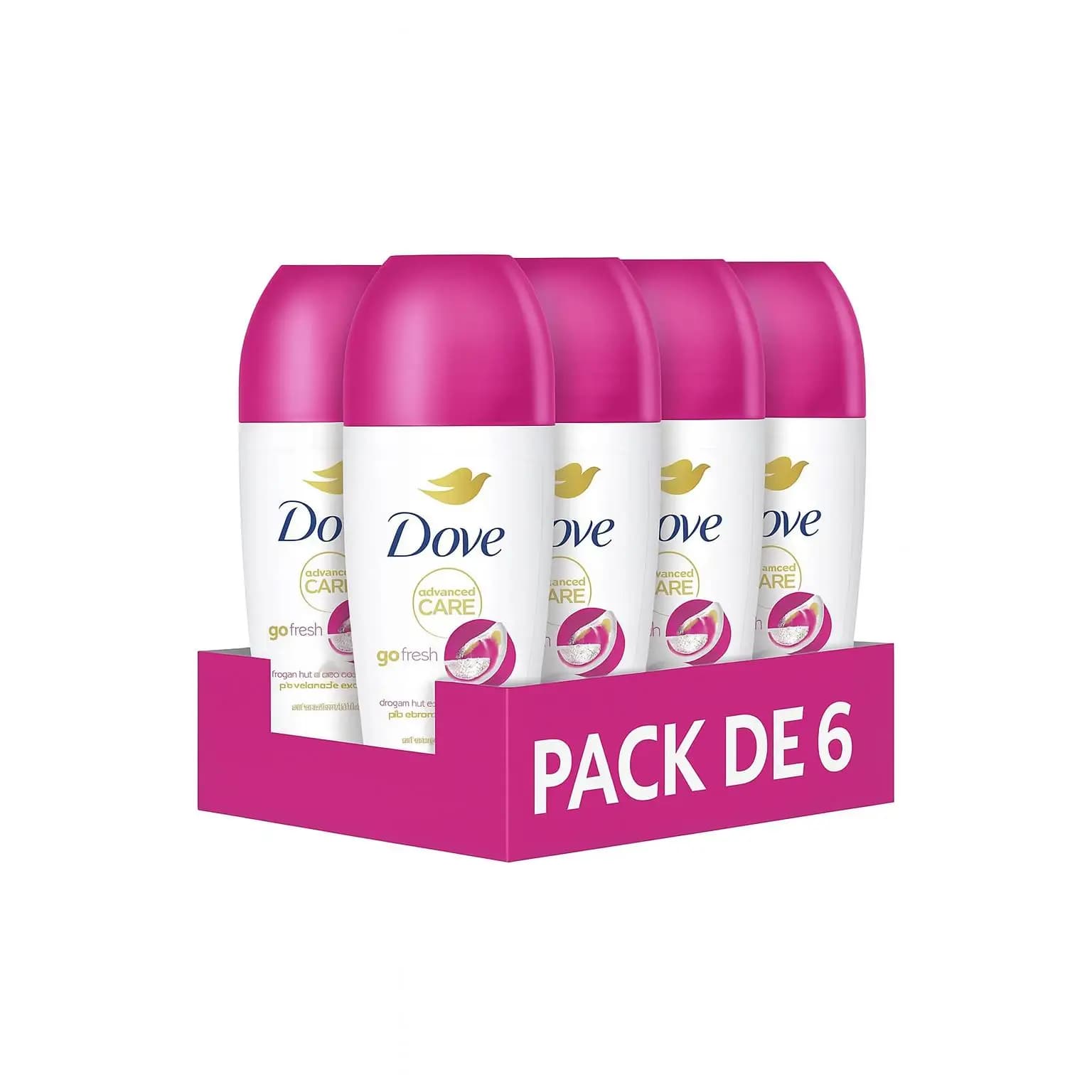 Dove Advanced Care Deodorante Roll-On Donna 48h Senza Alcol – Confezione da 6 × 50 ml