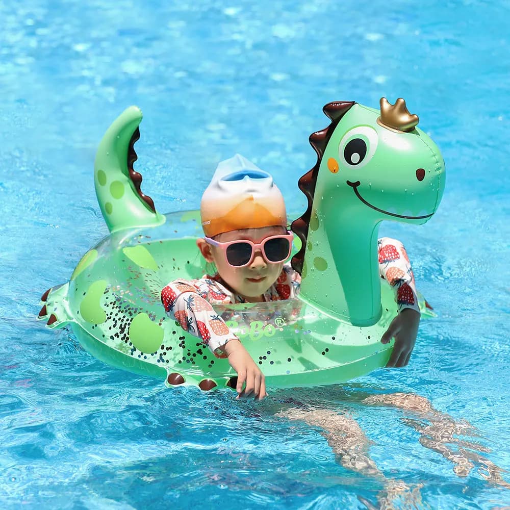 Swimbobo Nuovo Stile Bambino Dinosauro Gonfiabile Carino Sedile da Nuoto Barca Galleggiante Giocattolo D'acqua per Bambini Anelli da Nuoto Piscina