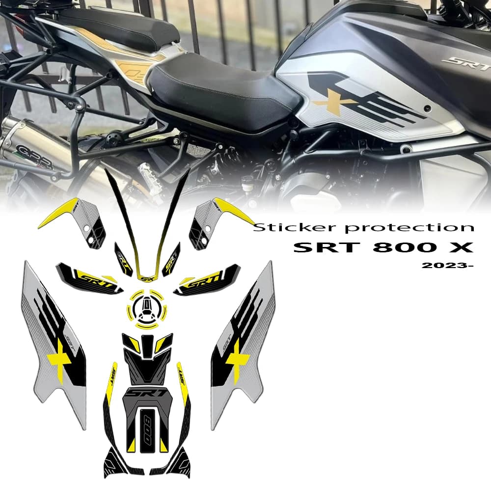 Protezione Tappo Carburante per QJ Motor SRT 800/X 2023 2024, Adesivo in Resina Epossidica 3D Impermeabile, Kit Decorativo per Accessori Moto