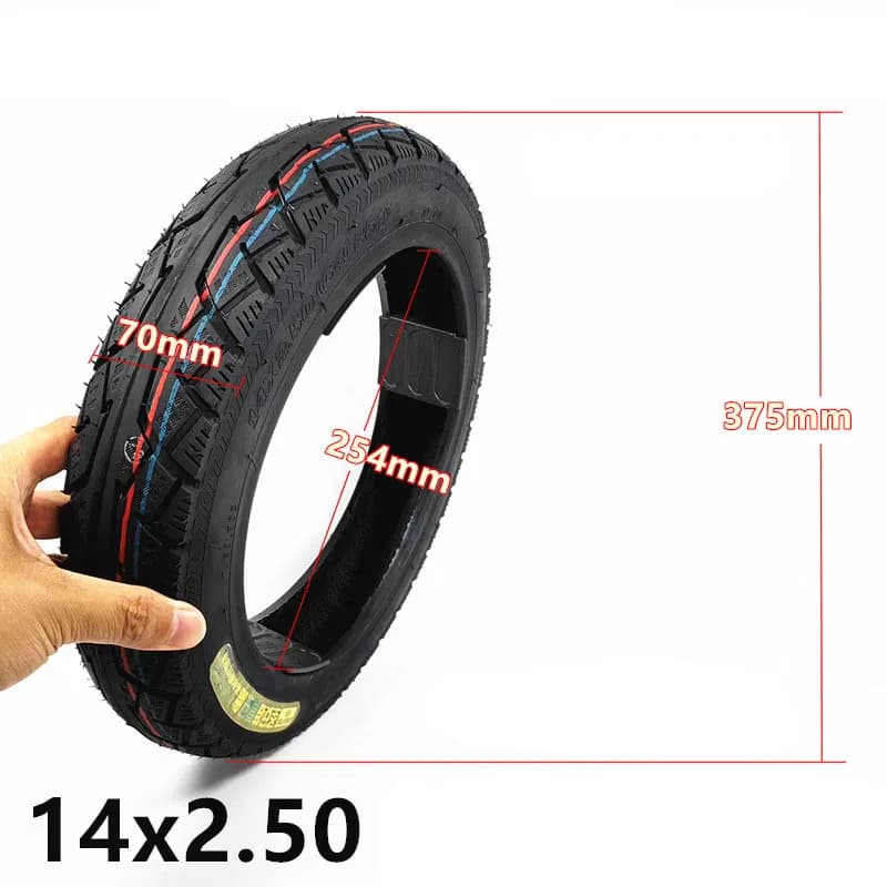Pneumatico sottovuoto 14x2.50 64-254, pneumatico tubeless 2.50-10, adatto per ruote di biciclette elettriche da 14 pollici, ricambi per pneumatici