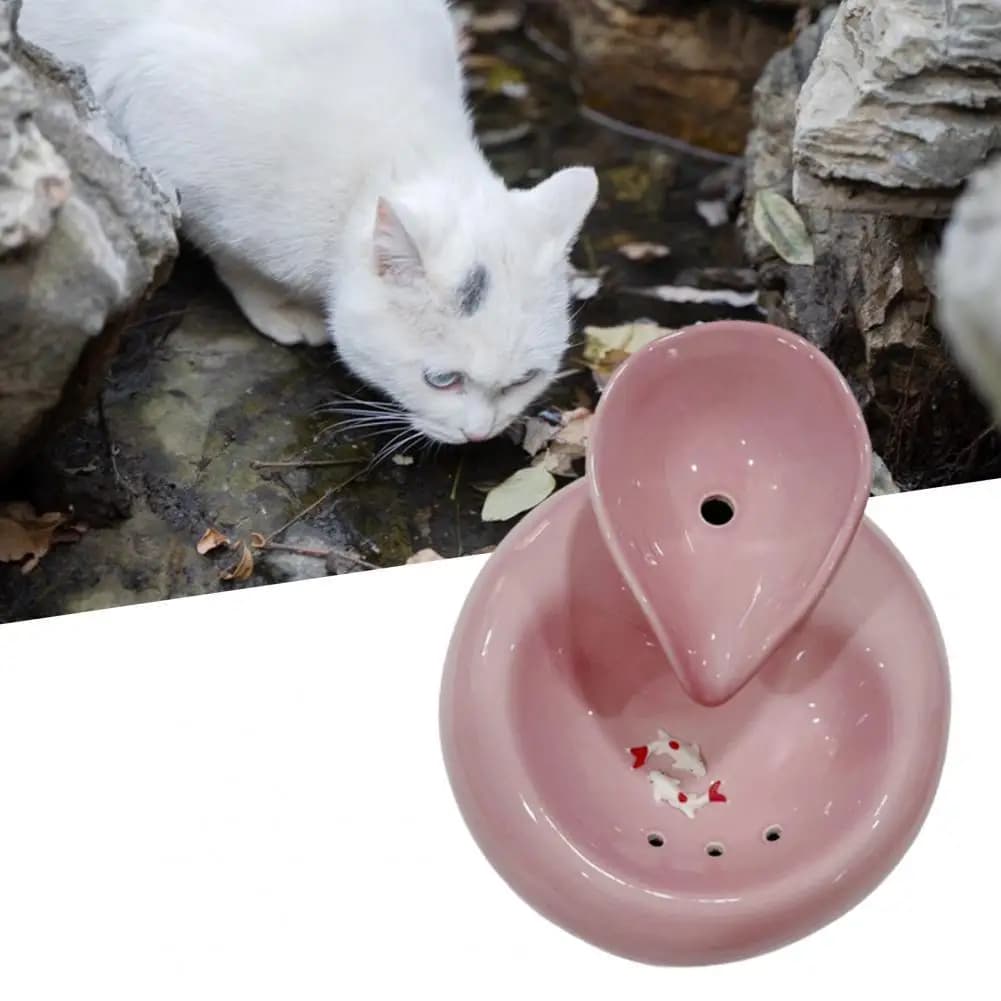 Fontanella per gatti grande capacità ciclo dell'acqua automatico silenzioso Dispenser di acqua in ceramica per animali domestici ciotola per bere il