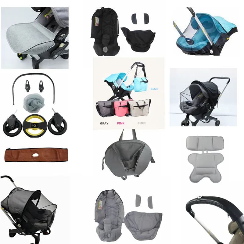 Sostituisci gli accessori per passeggino per Doona Zanzariera Copertura antipioggia Borsa da viaggio Coprigambe in pelle Tampone di cotone Seggiolini