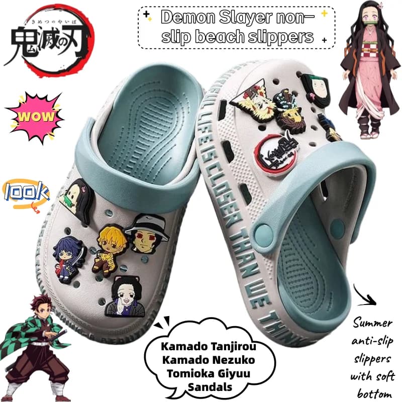 Demon Slayer Kamado Tanjirou Kamado Nezuko Tomioka Giyuu sandali antiscivolo creativi animazione dei cartoni animati che circonda le pantofole da