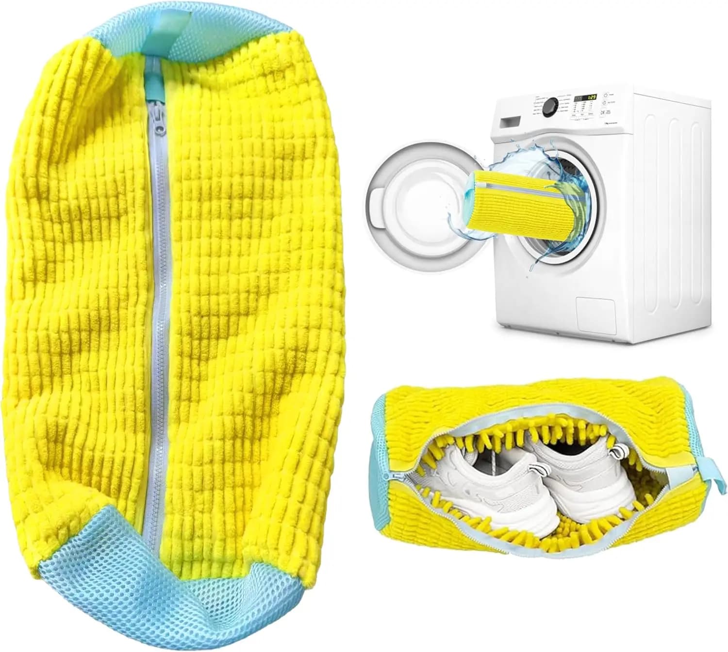 Borsa per lavare le scarpe in rete resistente con cerniera Rich Fluff All'interno Protegge le scarpe da ginnastica Scarpe casual nell'organizzatore di