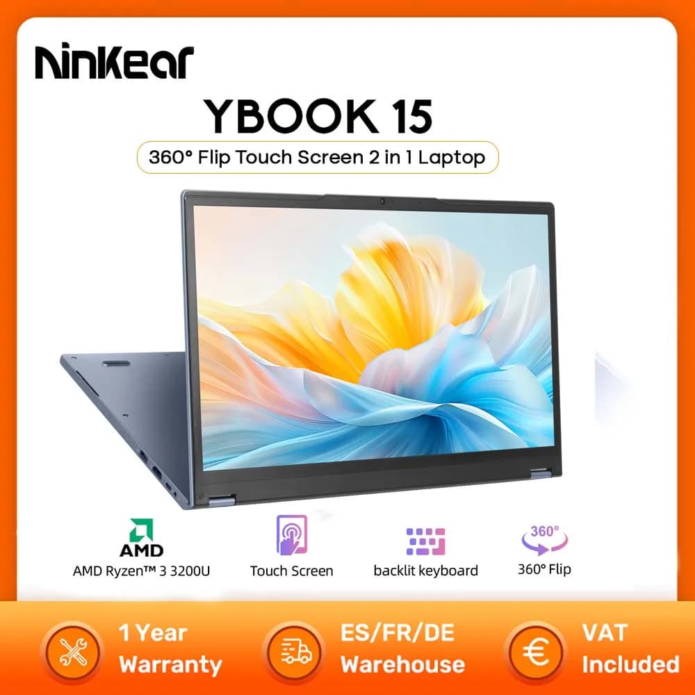 Ninkear YBOOK15 Laptop 2 in 1 con Rotazione a 360 Gradi °   Tablet con Schermo Touch IPS FHD da 15.6' e Processore AMD Ryzen ™   3 3200U 16G