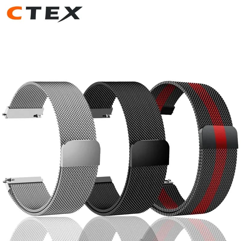 Cinturino ad anello magnetico milanese da 16/18/20/22mm per Samsung Galaxy Huawei gt 2/3 per cinturino generico in acciaio inossidabile a sgancio