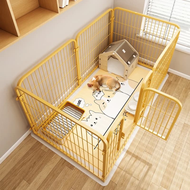 Recinzione per animali domestici Teddy fai-da-te Combinazione libera per interni Gabbia piccola e media Custodia per cani Porta di isolamento interna