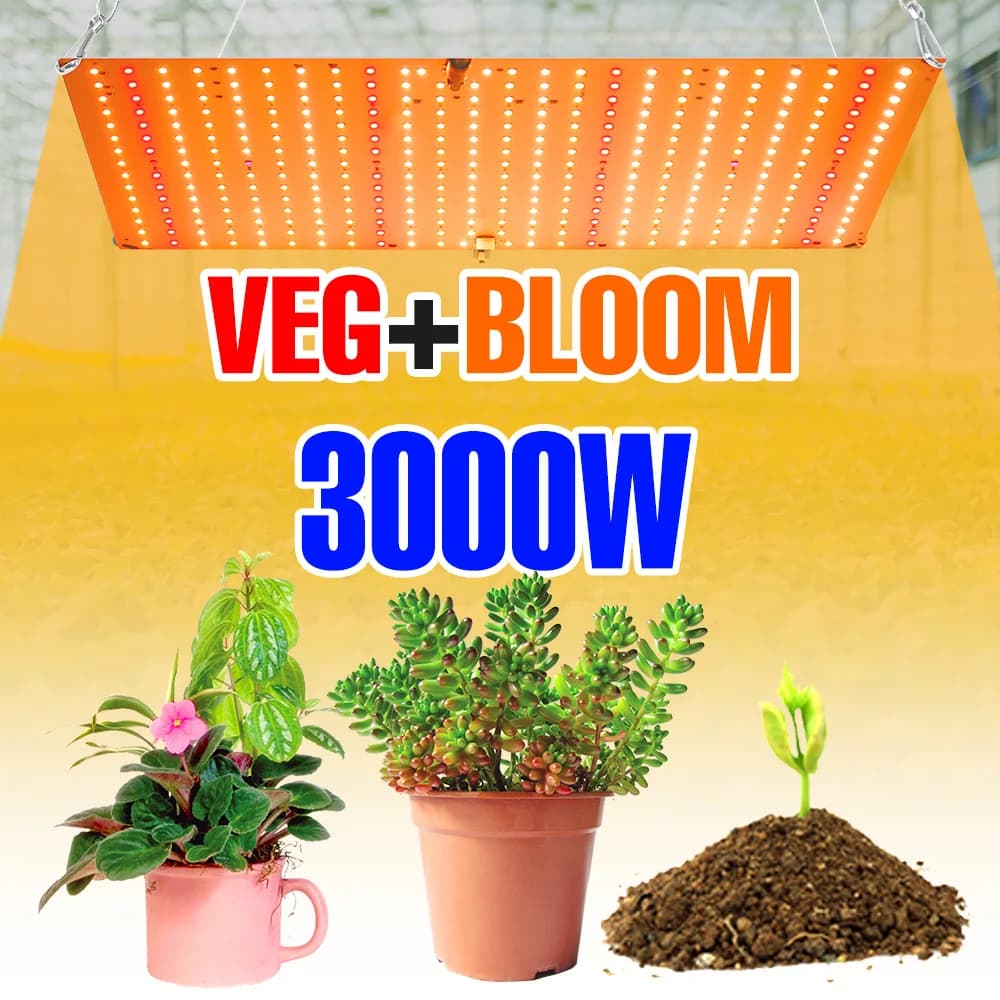 3000W Led Coltiva La Luce Phyto Lampada Per Piante Lampadina Spettro Completo Quantum Board Sistema di Coltivazione Idroponica Semi di Fiori in Serra