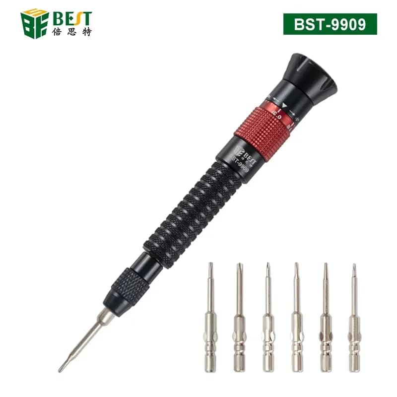 Set di cacciaviti 6 in 1 Kit di utensili manuali con punte magnetiche a coppia regolabile con testine intercambiabili per riparazioni e manutenzione