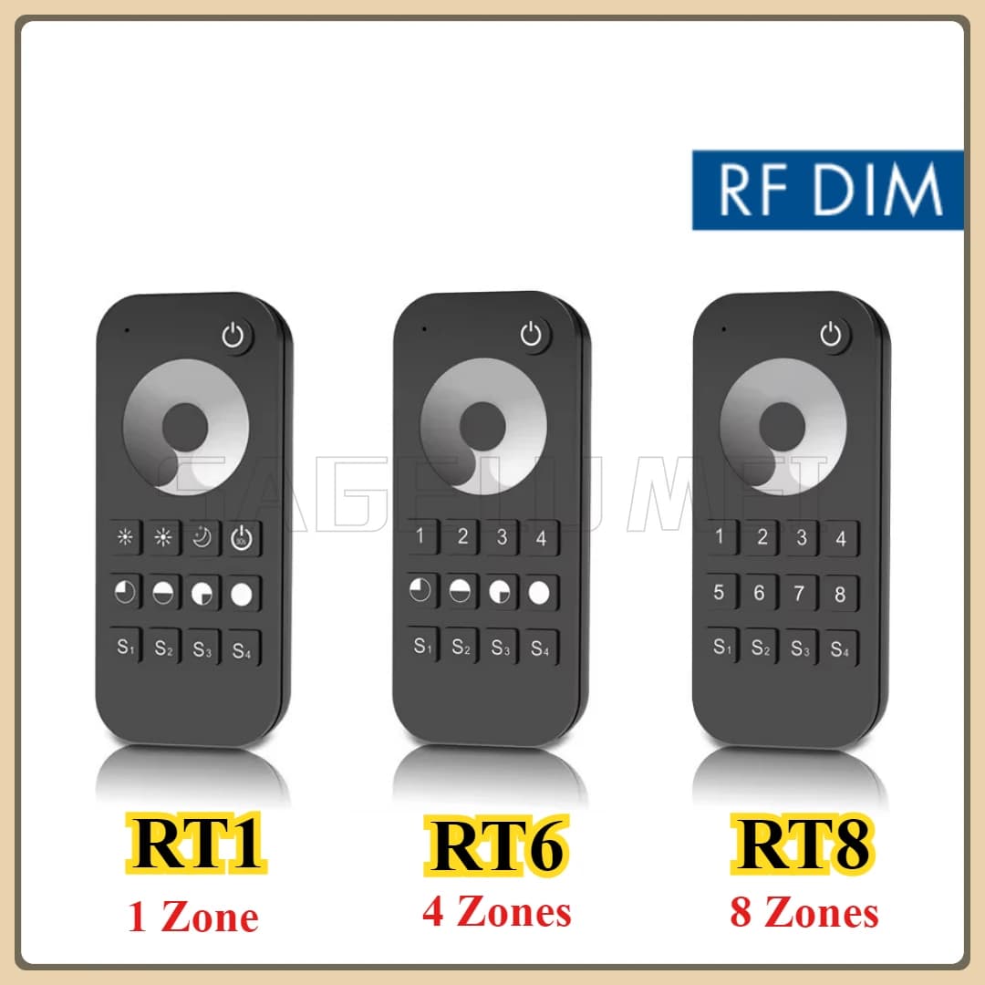 SKYDANCE RT1 RT6 RT8 Telecomando dimmerabile 1/4/8 zone Ruota tattile dimmerabile Telecomando RF Applicare a colore singolo RF2.4G