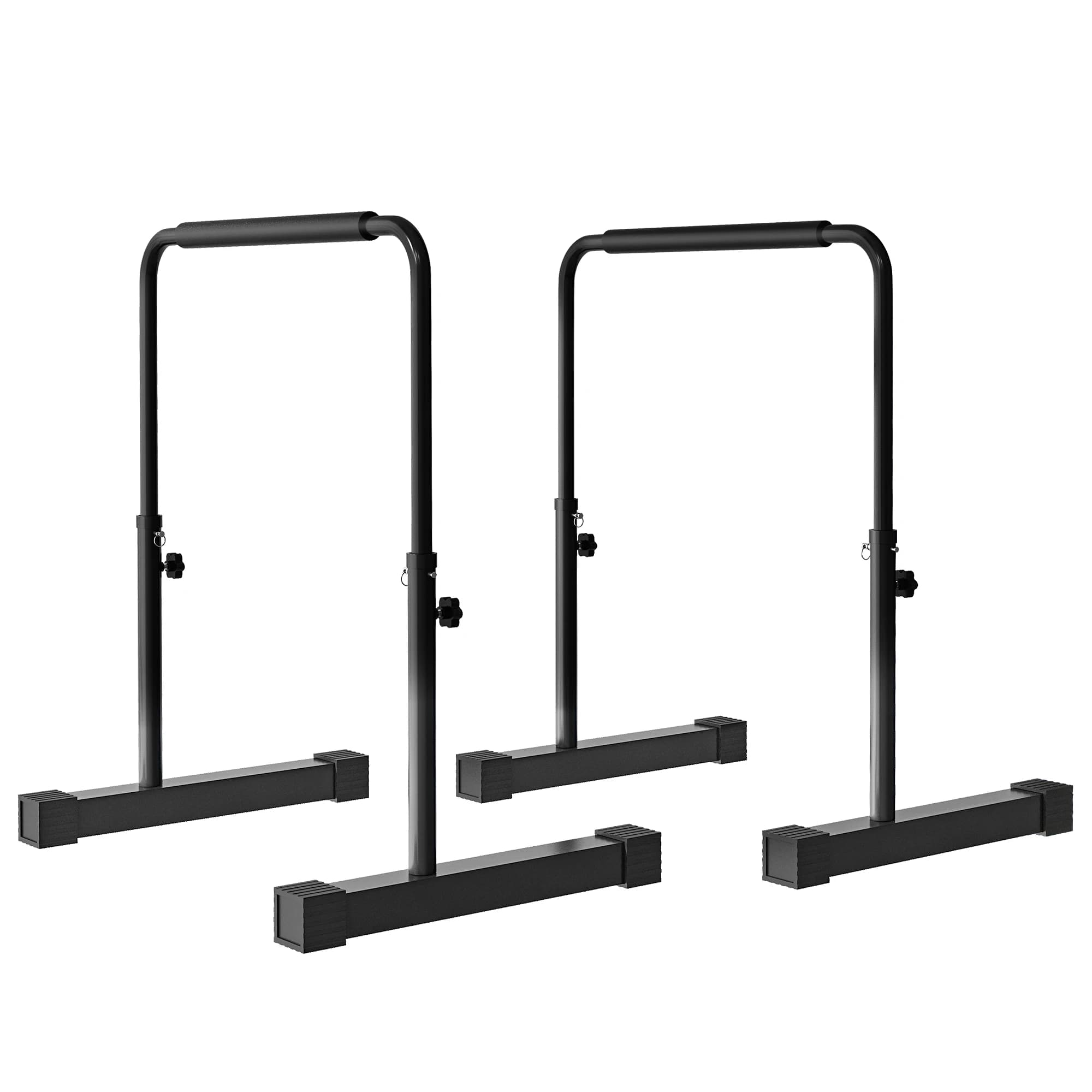 SPORTNOW Barre parallele regolabili in acciaio con 4 livelli di altezza per Dips, Push Up e Fitness, Nere