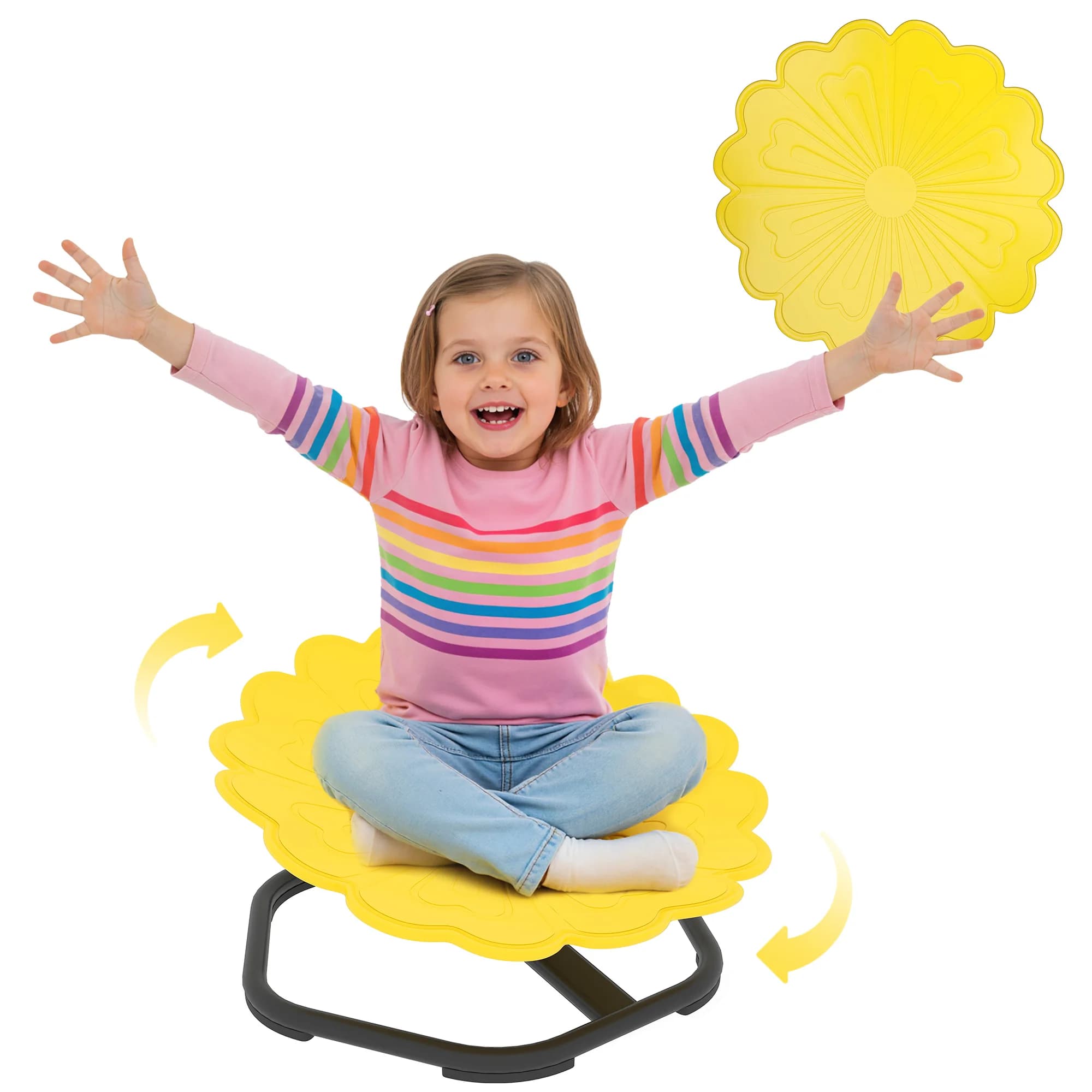 Sedia girevole sensoriale per bambini AIYAPLAY, sedia girevole a carosello per autismo a forma di fiore °   per la guida