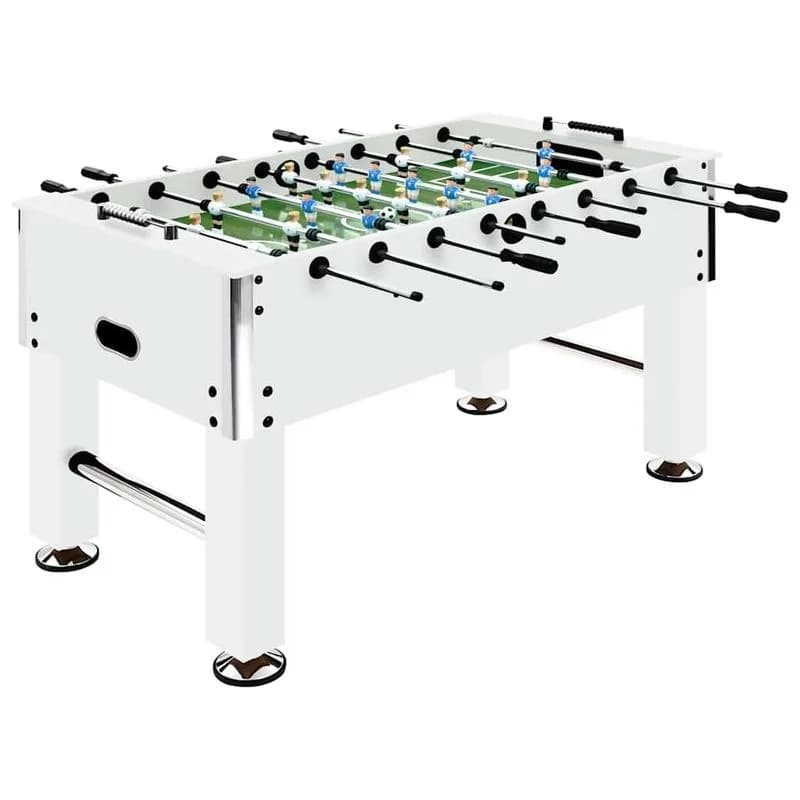 Tavolo da Calcio Balilla in Acciaio Bianco 140x74.5x87.5cm 60kg, Robusto Tavolo da Foosball per Sala Giochi Domestica, Bar, Sala Giochi, Attrezzatura