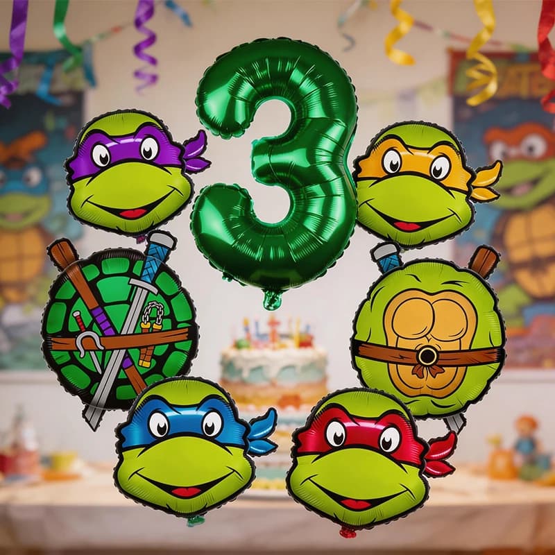 Set di Palloncini a Tema Tartarughe Ninja per Feste di Compleanno, Decorazioni con Personaggi dei Cartoni Animati, Modelli di Figure Anime, Regali