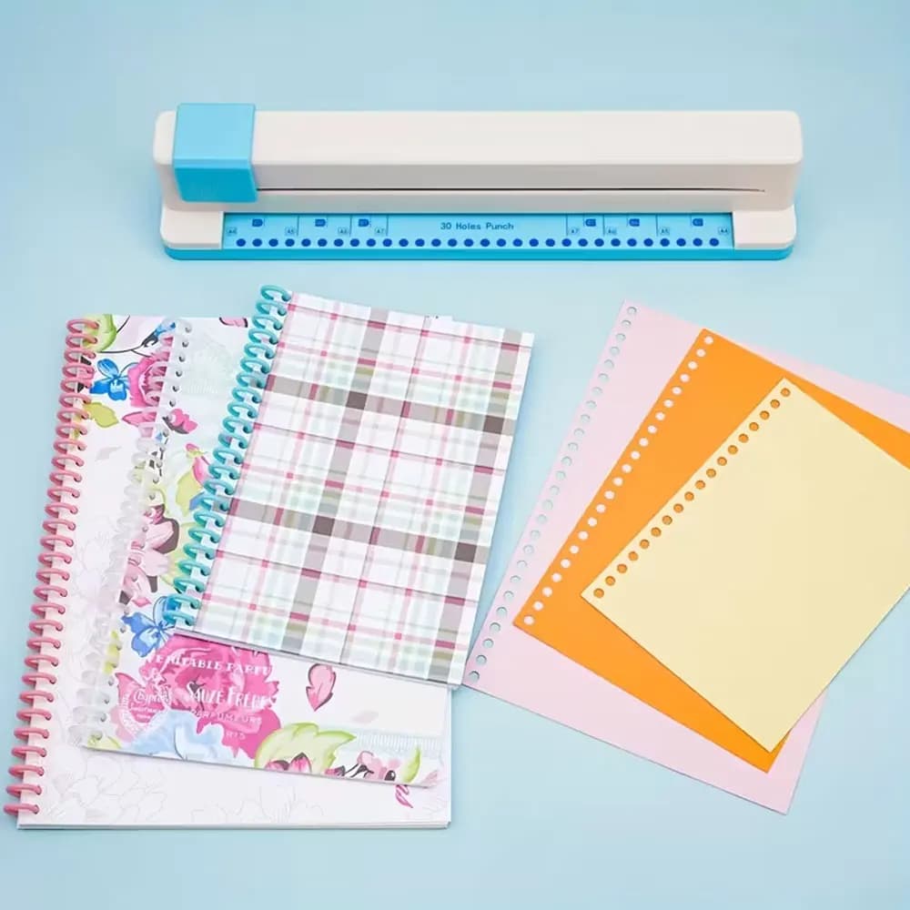 1 perforatrice manuale da 30 fori per carichi pesanti per una perforazione facile e veloce, adatta per documenti A4, scrapbooking e artigianato.