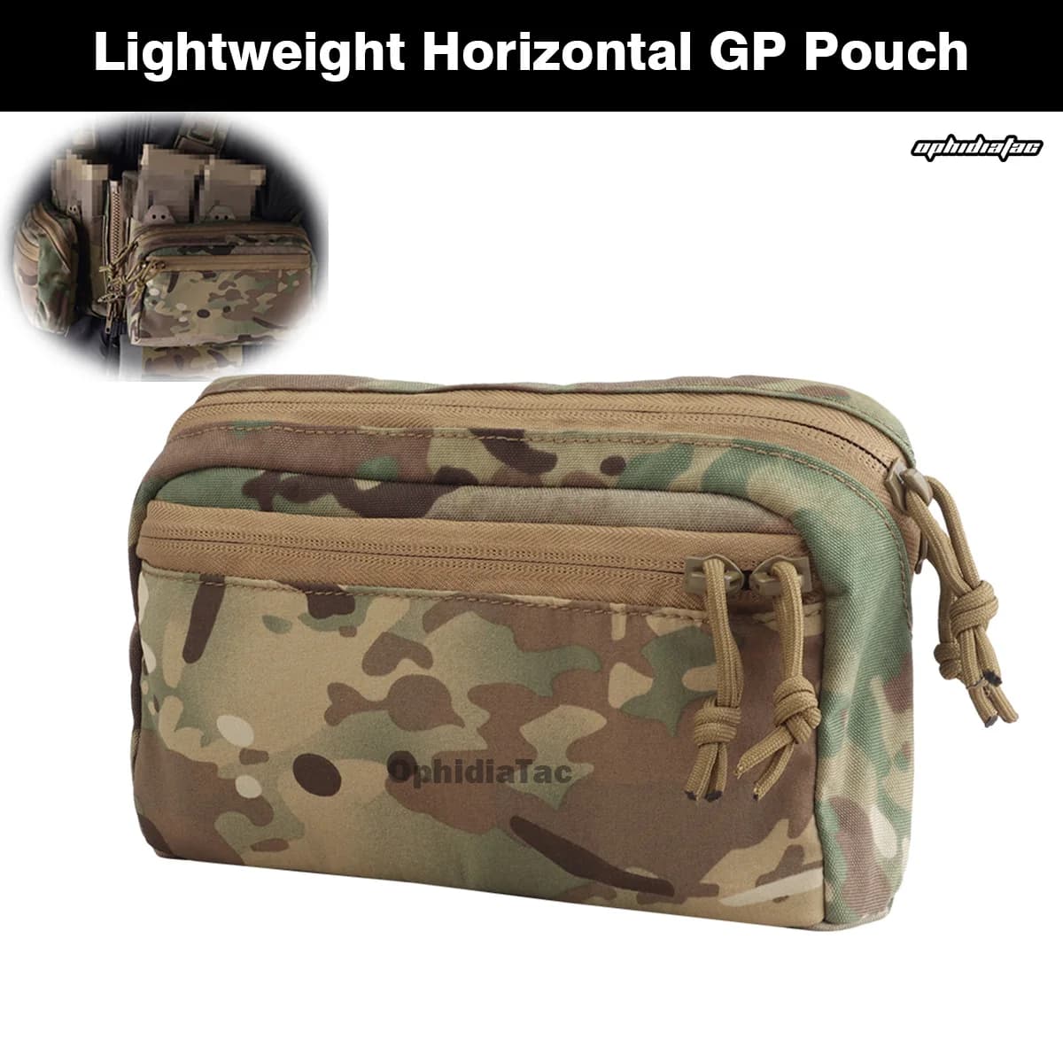 Custodia di estensione GP laterale leggera Custodia MOLLE Cerniera bidirezionale Anello di fissaggio integrato Uso tattico esterno