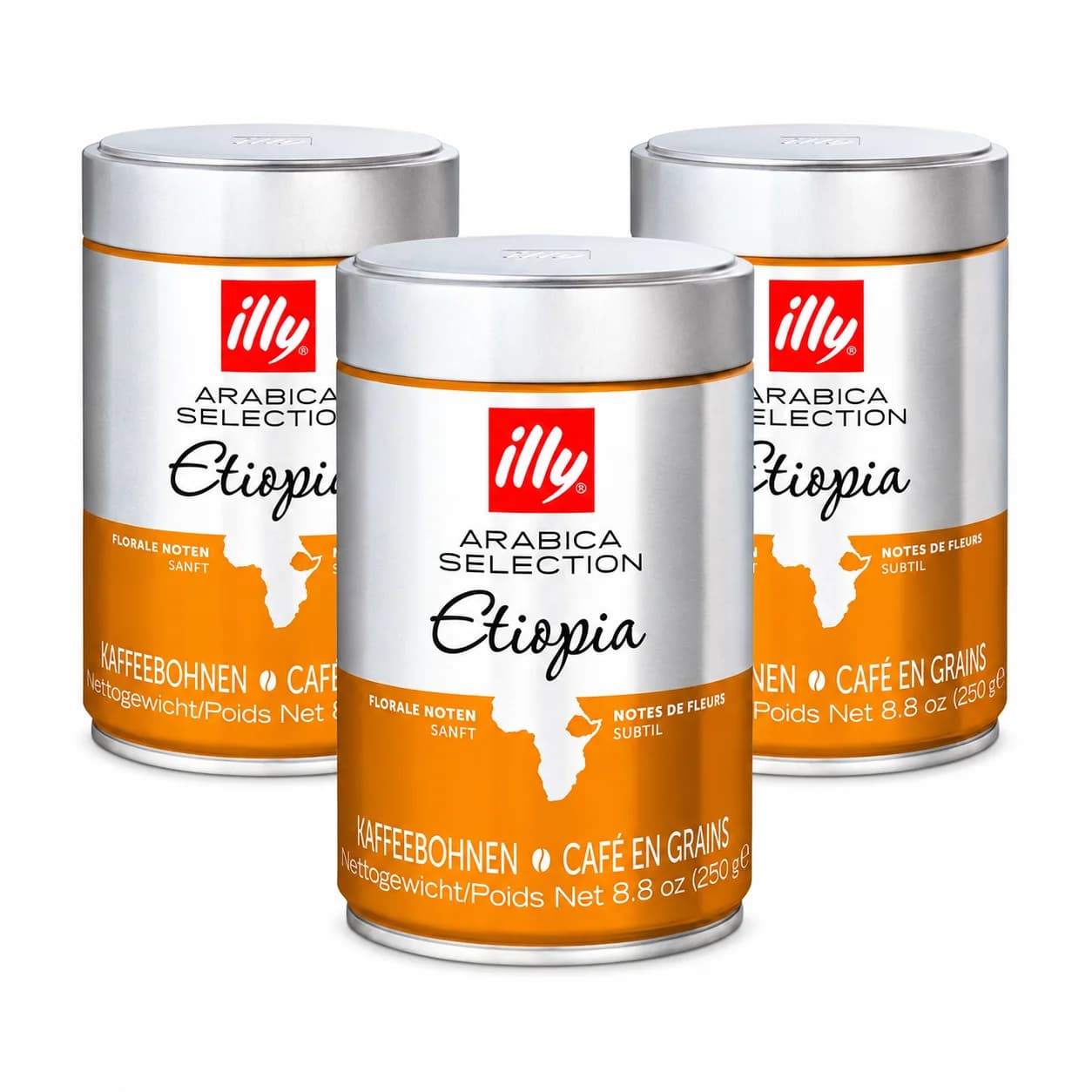 Confezione 3 x Chicchi di Caffè Illy Etiopia 250 gr 100% Arabica - Qumir