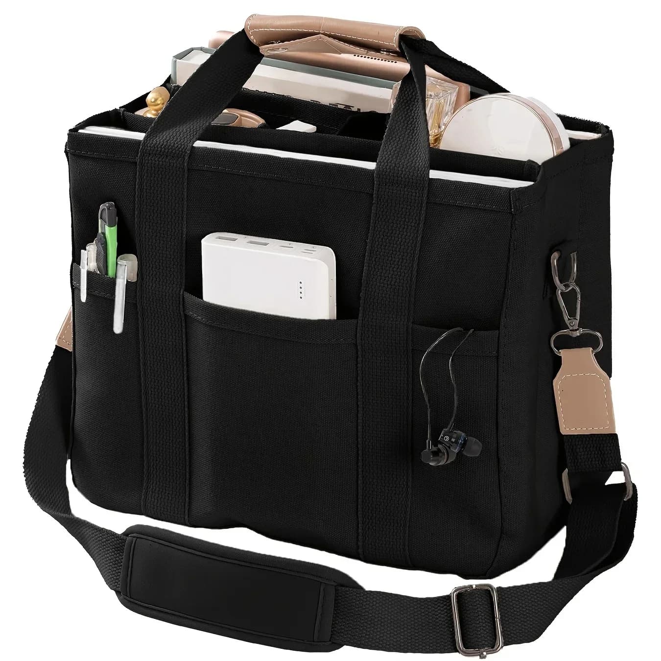 Borsa da donna in tela multitasca borsa tote di grande capacità tracolla regolabile borsa per la spesa a spalla casual