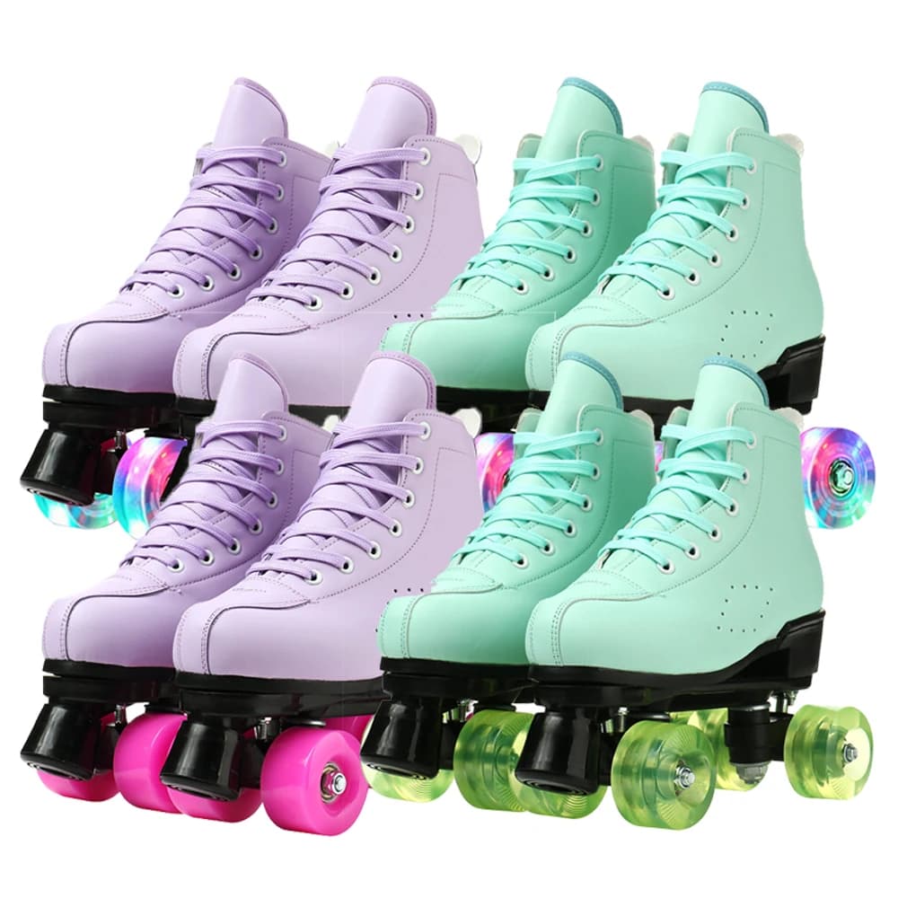 2025 Scarpe da skate a doppia fila Pattini a 4 ruote per donna Uomo Sport all'aria aperta Pattinaggio Allenamento Quad Sneakers Taglia 34 35 36-45