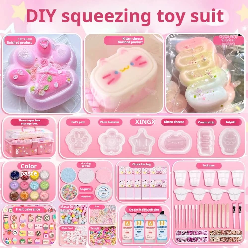 Kit per creatori di squishy in silicone liquido per Taba Squishy Kit per la creazione di squishy fai-da-te Creazione d'arte Forniture per stampaggio