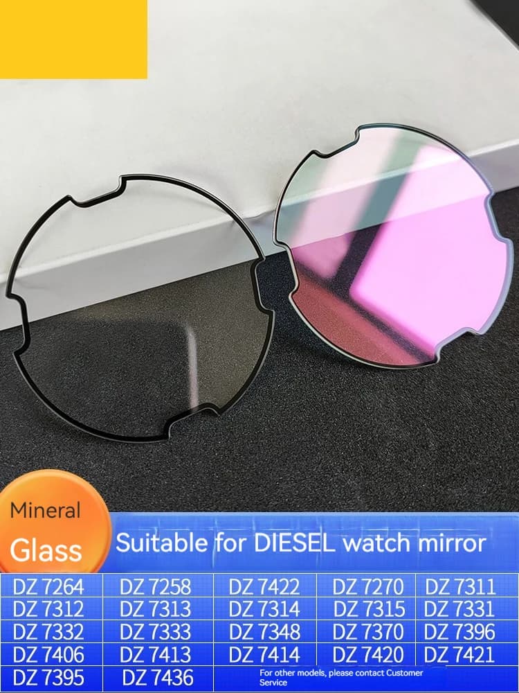 Vetro minerale Per Diesel DZ4318 DZ7370 DZ7395 DZ7396 serie Orologio da uomo in cristallo Orologio da uomo Sostituzione lente in vetro parti di