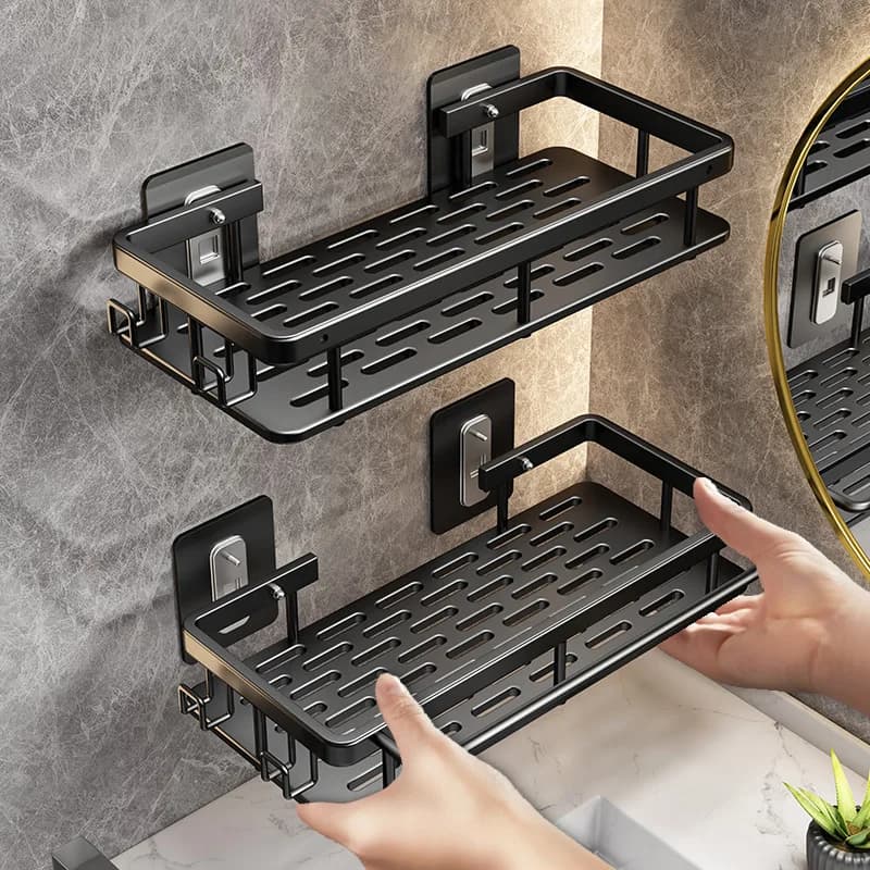 Scaffale rettangolare a parete di alta qualità portasciugamani da bagno portasciugamani da parete doccia Shampoo Rack trapano Free Rack treppiede