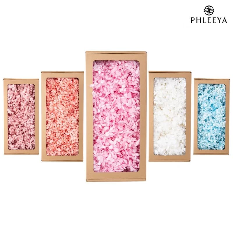 Fiori secchi naturali immortali di ortensia Anna, bouquet fatto a mano fai-da-te, materiale floreale, decorazione di nozze, 90-100 g