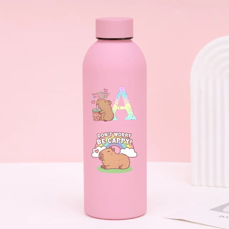 Capybara Donna Uomo Bottiglia termica Bottiglia d'acqua termica in acciaio inossidabile Tazza Tazza da caffè Bollitore sportivo in gomma sottovuoto