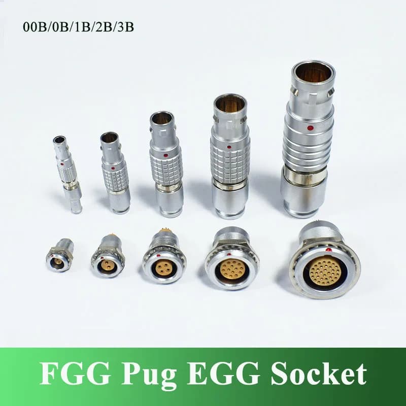 Connettore Metallico Autobloccante FGG EGG Compatibile con Connettori LEMO 2-26 Pin 0B 1B 2B 3B 4B, Spina e Presa per Aviazione
