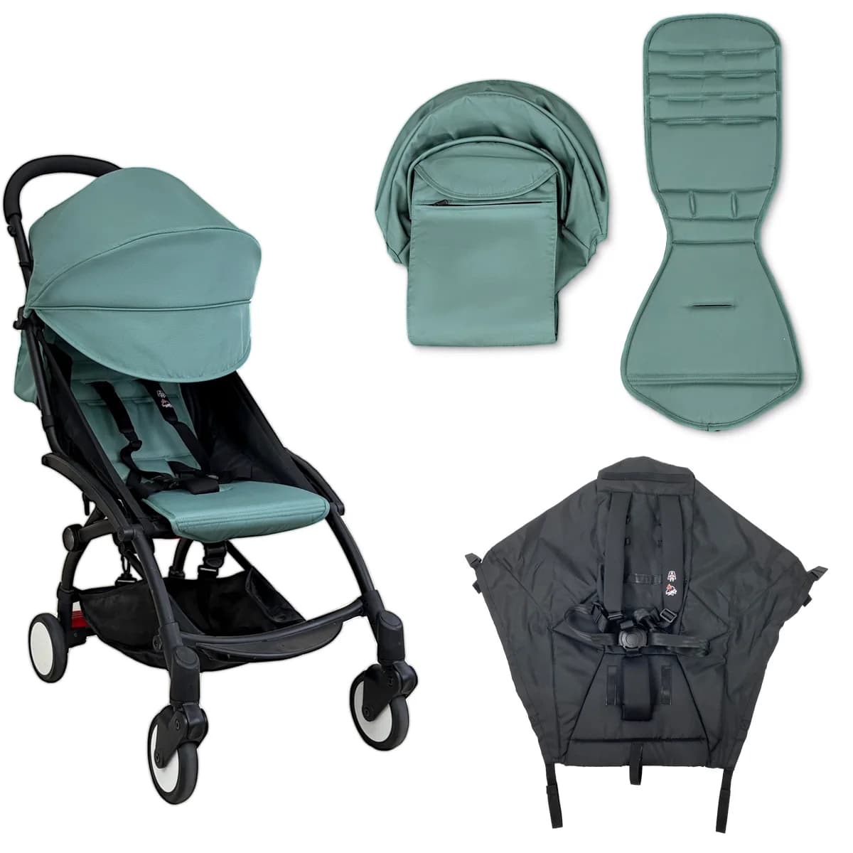 Set di 3 Pezzi, Copertura per Sedile 175 Compatibile con Babyzen YOYO, Materassino con Tasca con Cerniera, Accessori per Passeggino