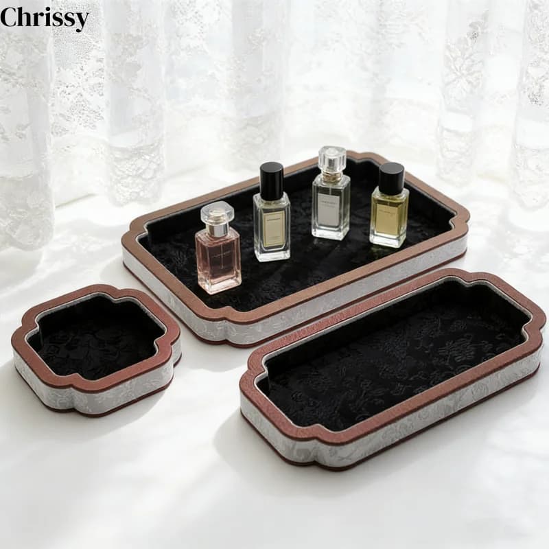 Vassoio portaoggetti per gioielli in stile corte, vassoio espositore per giada e accessori, vassoio per esposizione di bracciali e collane, accessori