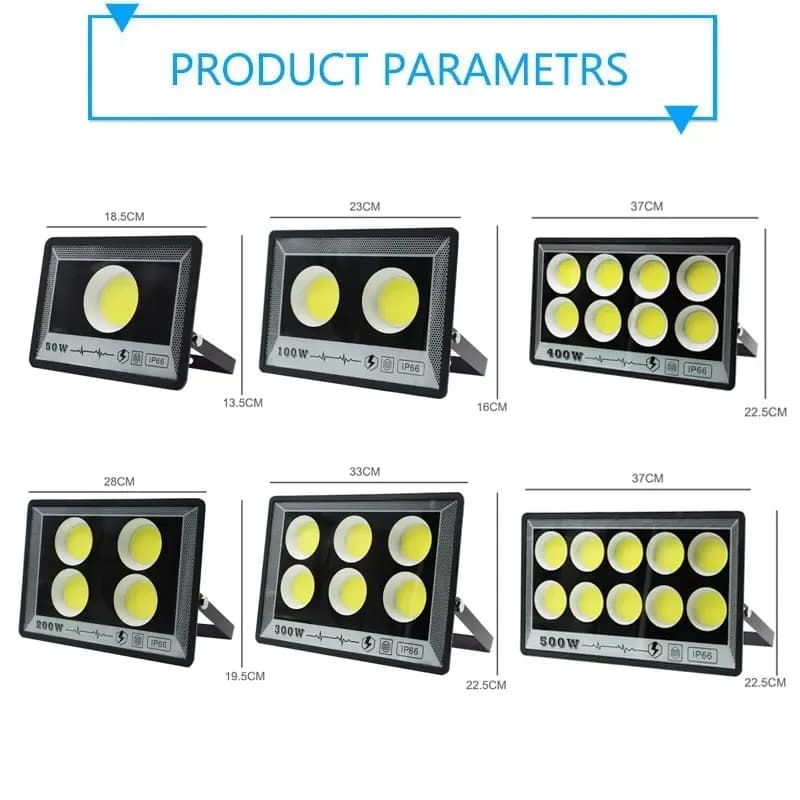 Luce di inondazione a LED 500W 400W 300W 200W 100W 50W AC 220V Proiettore da parete per esterni Faretto IP66 Lampione stradale a LED impermeabile