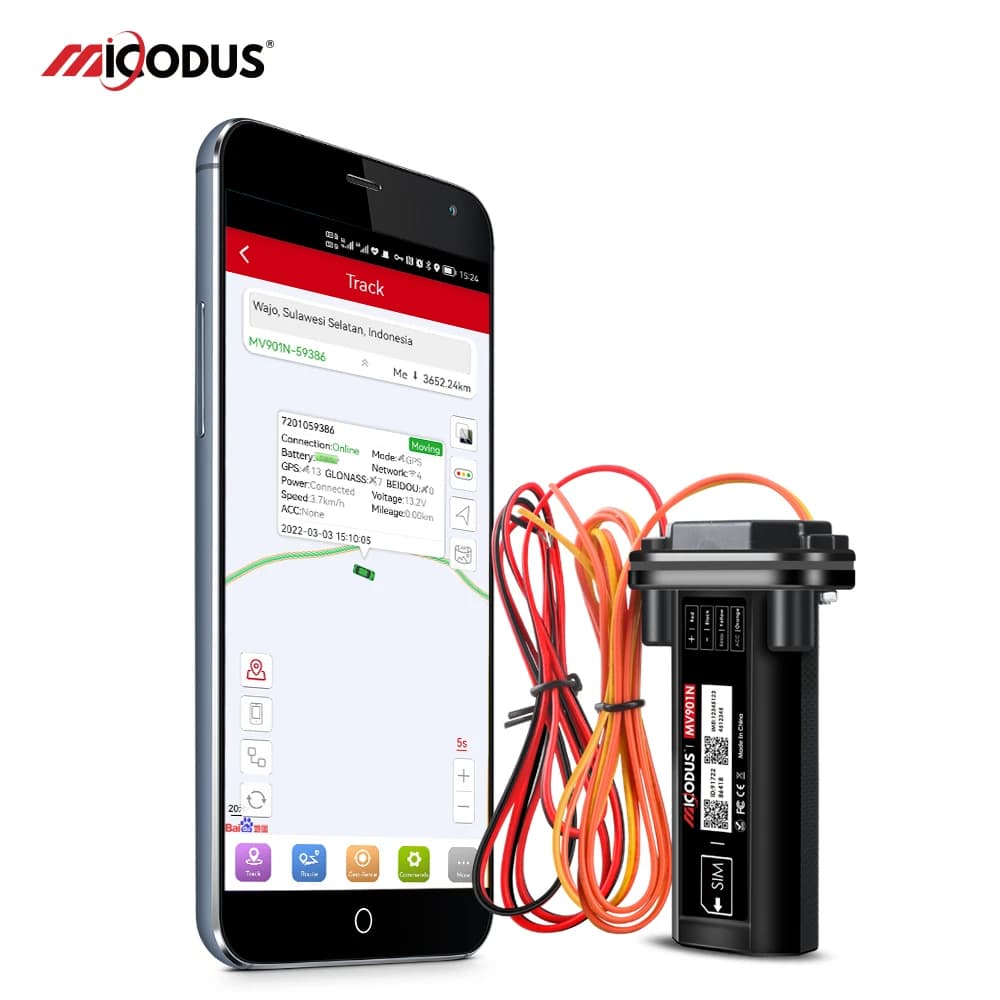 MiCODUS Mini GPS Tracker impermeabile per auto 180 Mah MV901N Cut Off Carburante con ACC GPS Moto Dispositivo di localizzazione per auto APP gratuita