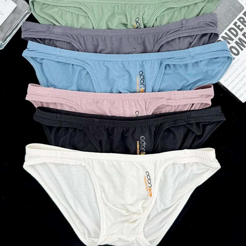 3/6 pezzi di biancheria intima da uomo, slip in modal, slip maschili in tinta unita, cueca tanga, mutande comode, slip morbidi traspiranti ad