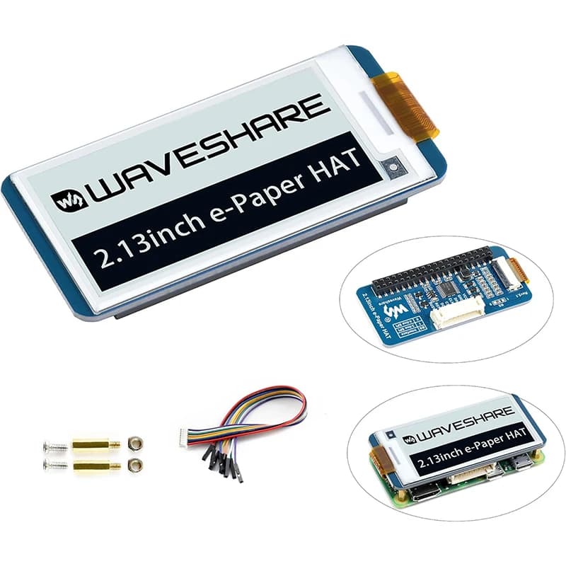 Display E-Ink da 2,13 pollici HAT V4 250x122 Interfaccia SPI Modulo E-Paper per Raspberry Pi 5/4B/3B+/3B/2B/A+/Zero 2 W/Jetson Nano