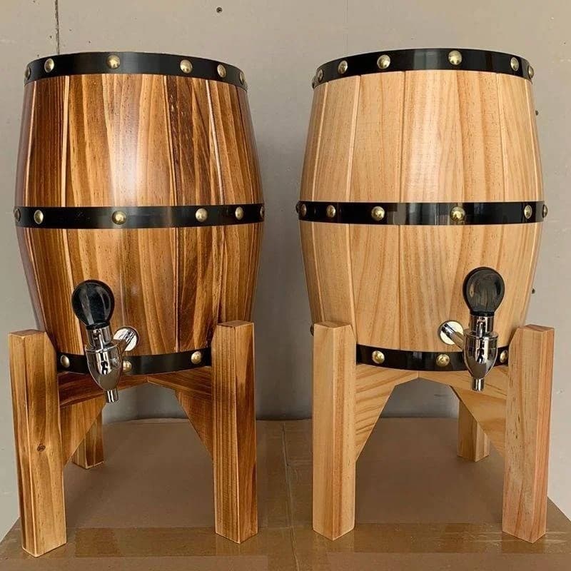 Barile invecchiato in legno di quercia con rubinetto Piccolo botte di fermentazione per vino e spirito in legno Mini botte di whisky portatile