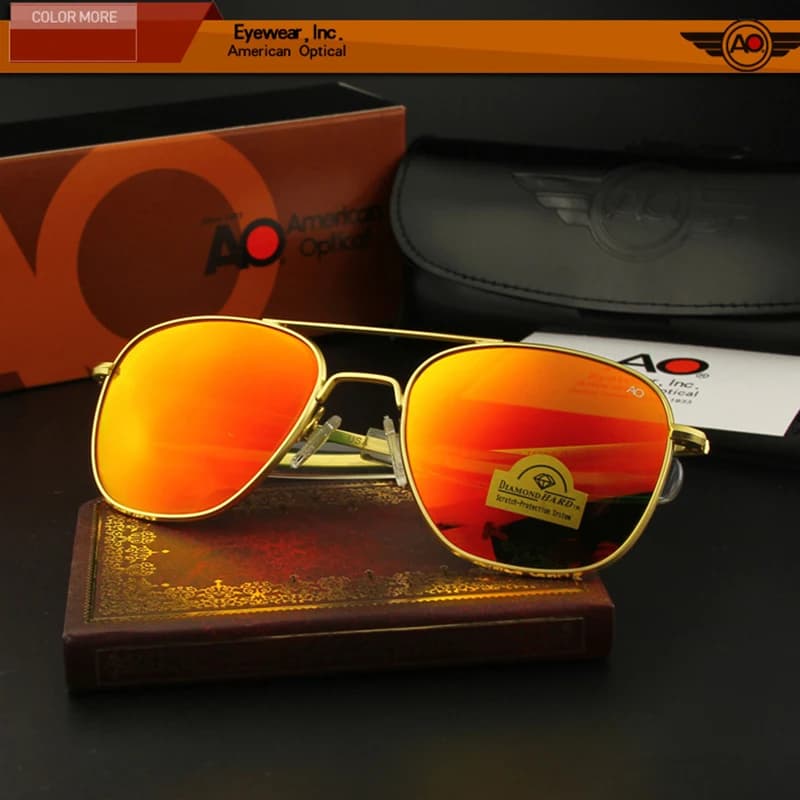 Occhiali da sole Pilot AO da uomo Designer di marca di alta qualità AGX Occhiali da sole con lenti in vetro temperato da uomo