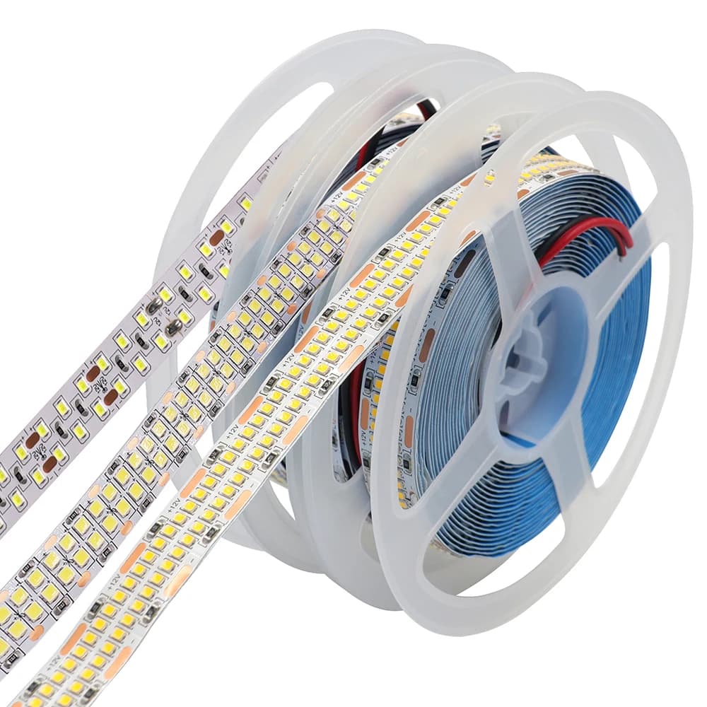 Striscia LED super luminosa 12V 24V 5M SMD 2835 5050 2025 Doppia fila 240LED 120Led 480LED 624LED Nastro flessibile per pixel LED