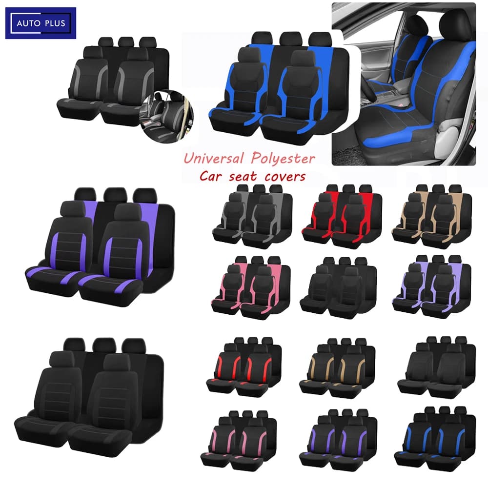 AUTO PLUS Sports Set coprisedile universale in poliestere per AUTO adatto alla maggior parte dei tessuti per AUTO bicolore accessori per AUTO alla