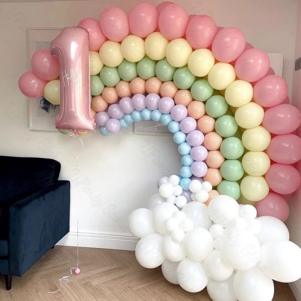 231 pz arcobaleno palloncini arco rosa pastello Macaron arcobaleno palloncino ghirlanda per compleanno Baby Shower matrimonio sfondo decorazione